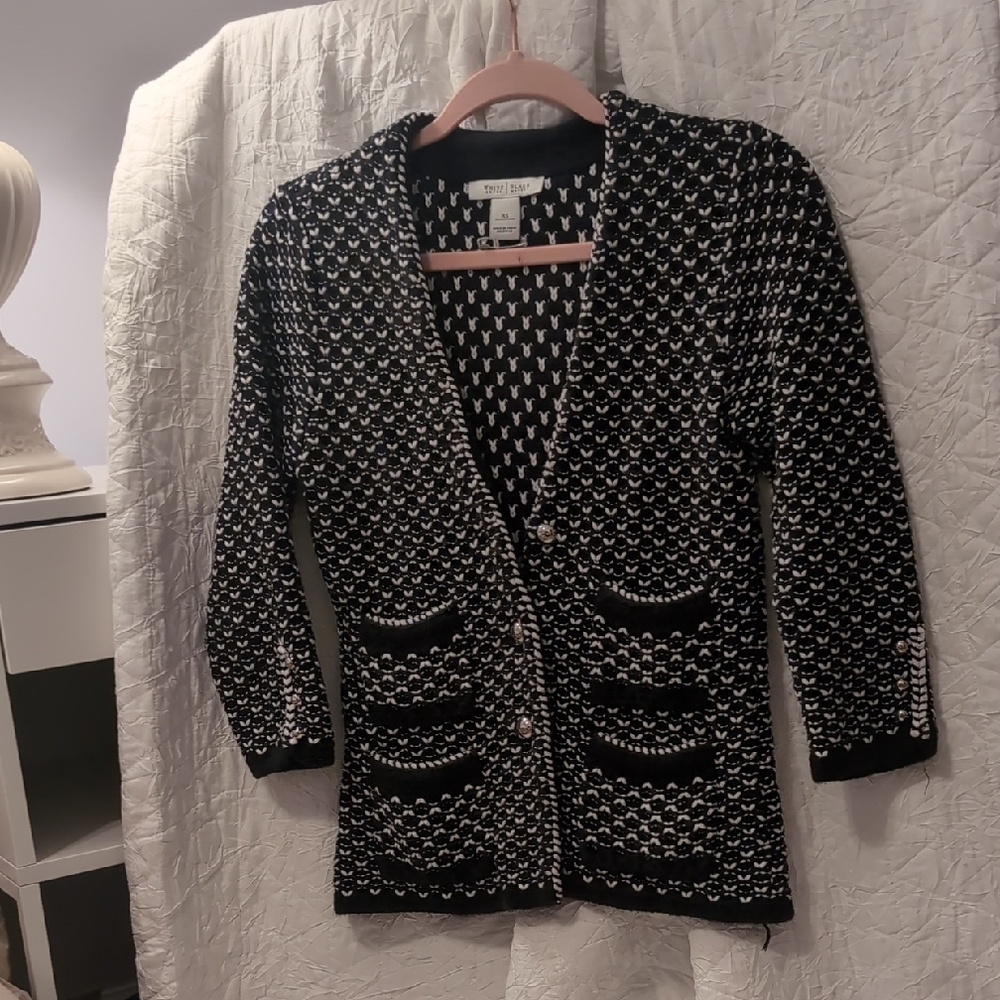 Chico's Black and White Polka Dot Suit Jacket